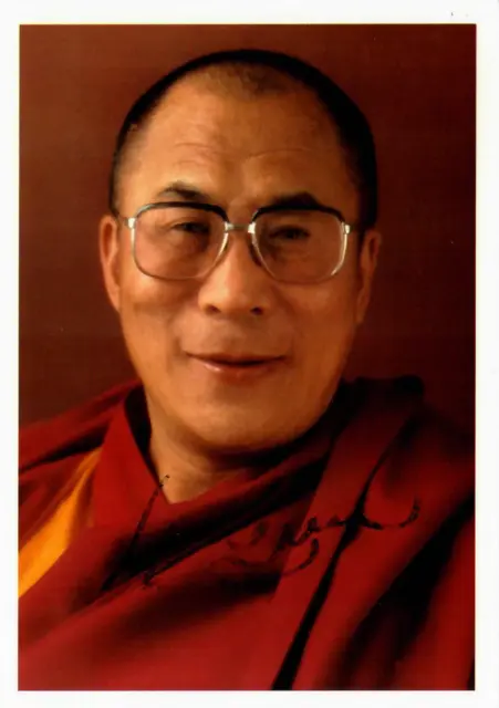 "Dalai Lama" Tenzin Gyatso Hand Signed 4X6 Color Photo COA