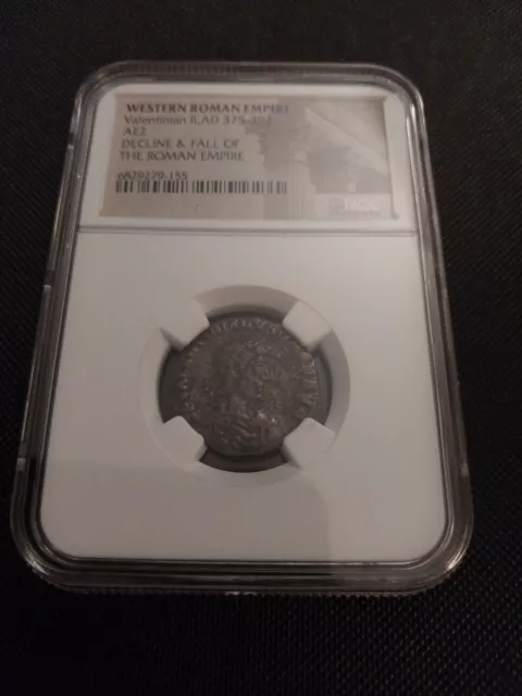 NGC Slabbed AE2 Valentinian II Roman Coin Western Roman Empire 375-392 AD
