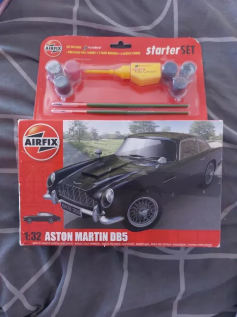 Airfix 50089 1/32 Aston Martin DB5 Starter Set Model Kit + Paints & Glue