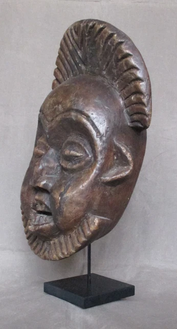 Huge BAMILEKE BAMUN BAMOUN Carved Wood Mask - CAMEROON (Grasslands) - early 1900