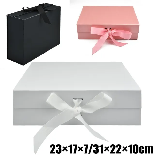 Boite Cadeau Bowknot Boite Papier avec Ruban Boîte Cadeaux Blanc Magnétique  Boite Carton Cadeaux avec Couvercle Boîte de Présentation Rectangulaire  Boîte Décorative pour Mariage Fête