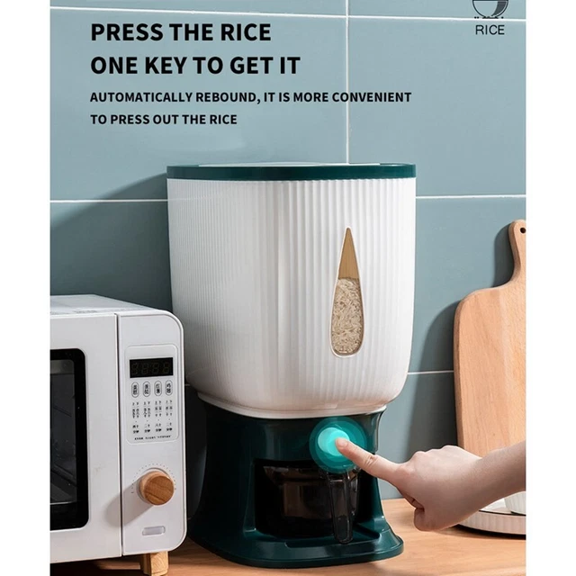 Dispensador de Arroz AutomáTico de 10 Kg con de Enjuague Dispensador de Arr O9E5