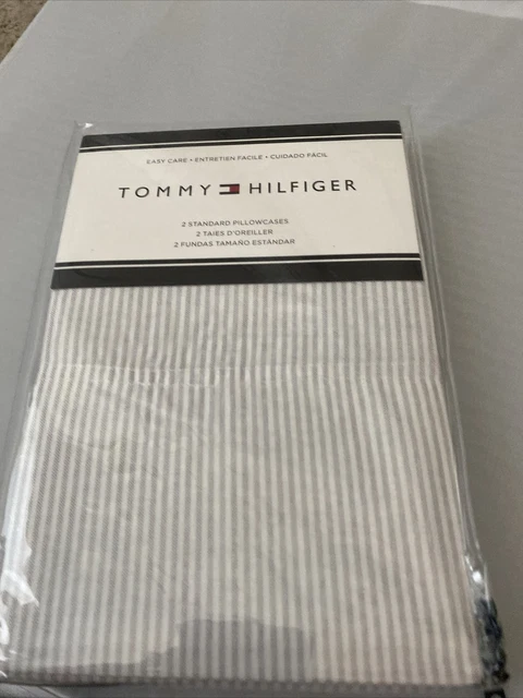 Tommy Hilfiger 2 Standard Pillowcases Stripes - Gray/White
