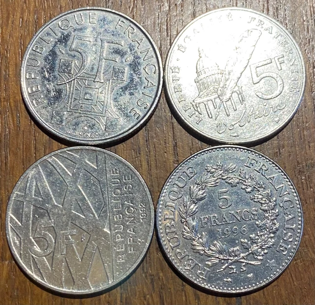 Lot De 4 Pièces De 5 Francs Commémoratives Differentes (1059)