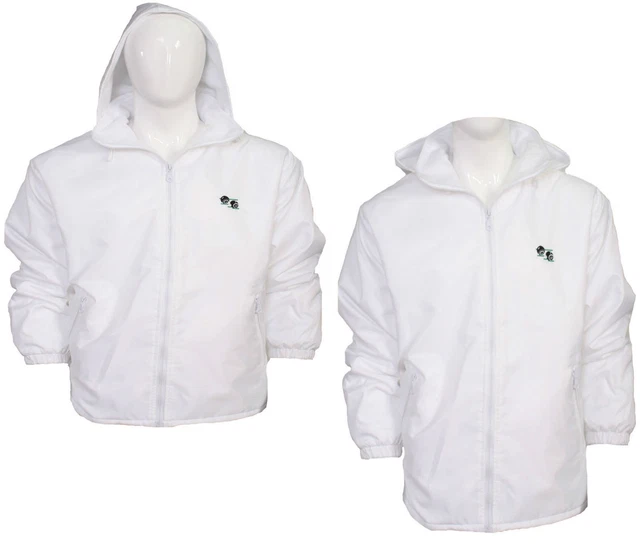 Mens Womens New Bowls Bowling Jacket White Fleece Lined Waterproof Top Hoodie