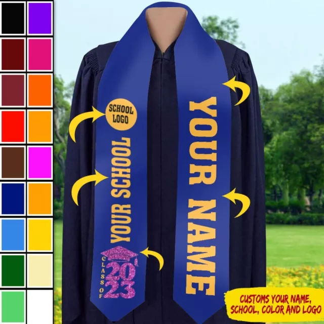 Personalized Graduation 2024 Stole, Custom Class Of 2024 Graduation Sash Stoles