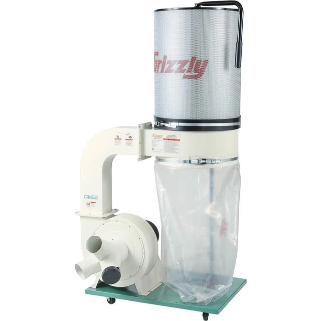 Grizzly G0548ZP 2 HP Canister Dust Collector with Aluminum Impeller - Polar B...