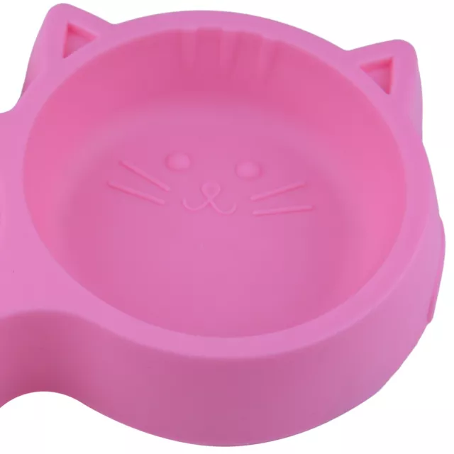 Double bol antidérapant en plastique pour animaux de compagnie chat double assiette eau station d'alimentation 3