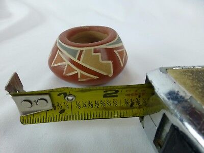 Santa Clara Pueblo Indian Pottery Red Feather Bowl  [Y9-W6-A9] 9