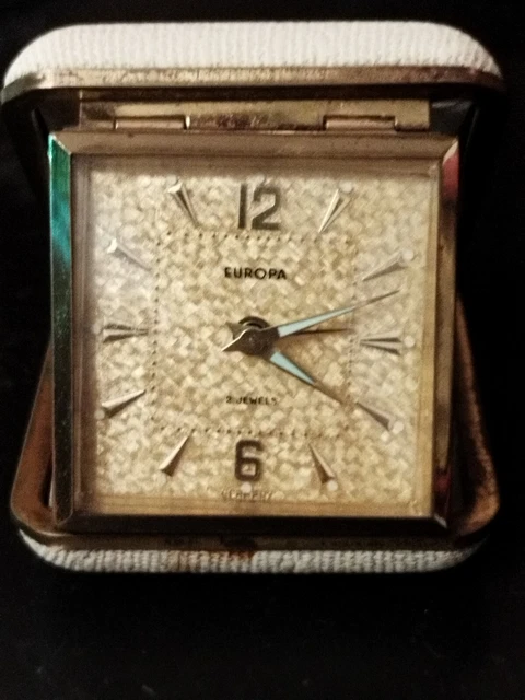 Ancien Réveil De Voyage Mécanique Europa 2 Jewels – Fonctionnel