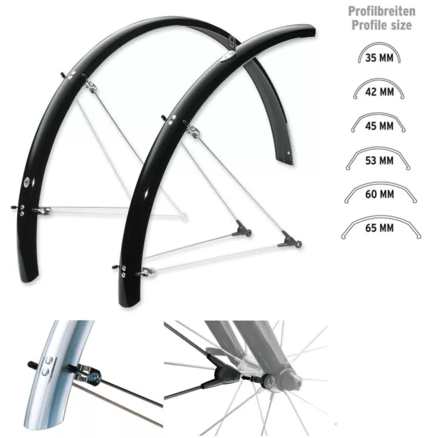 SKS Rennrad Fahrrad Schutzblech Set Bluemels 28", schwarz o. silber 35 o. 42mm