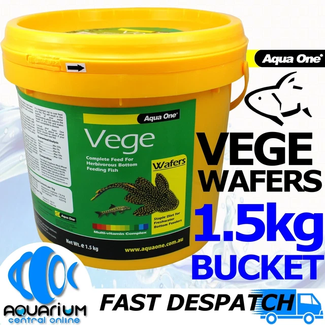 Aqua One Vege Wafer Wafers 1.5kg Bulk Fish Food Catfish Algae Disc Spirulina
