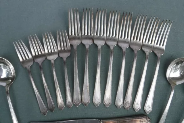 60pc Holmes & Edwards Pagents Silverplate Flatware for Crafts or Use 2