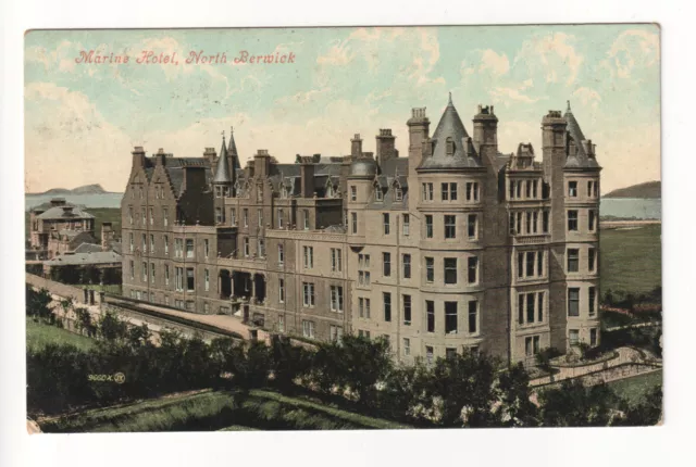 North Berwick - Marine Hotel - 1907 used East Lothian postcard