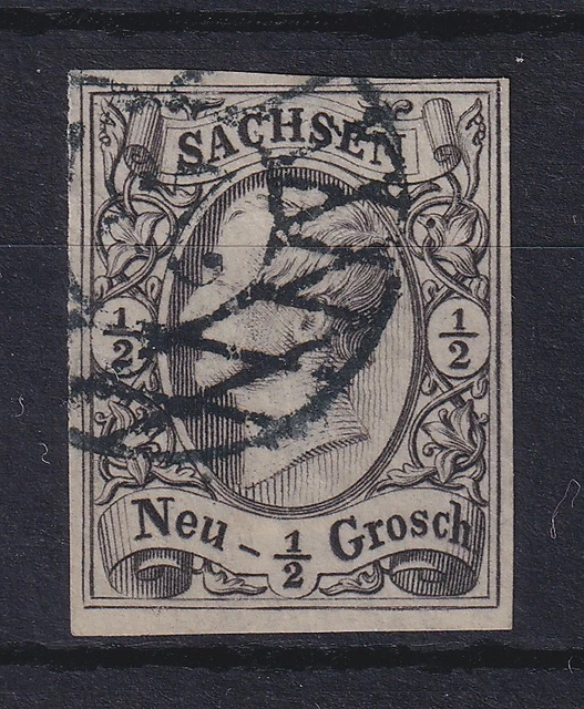 Altdeutschland Sachsen Freimarke Mi.-Nr. 8 I Ringnummernstempel 2 Dresden