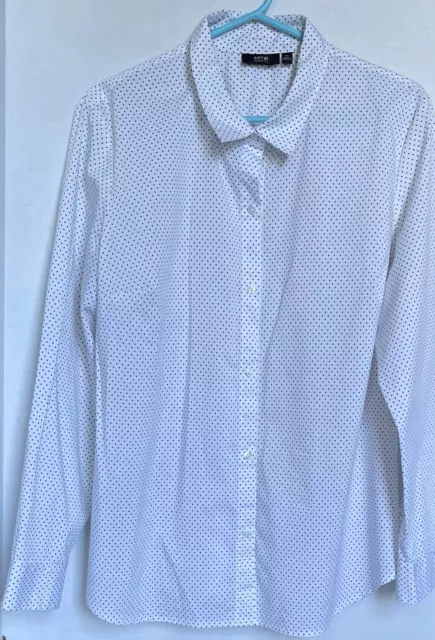 APT 9 Women’s  Shirt blouse White button Up Long Sleeves Office Carrier Sz XL