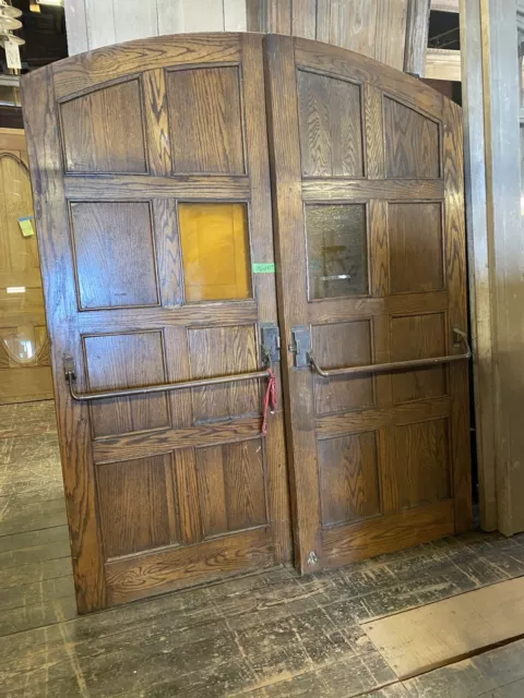 Vintage pair of oak arched doors from a Ohio church