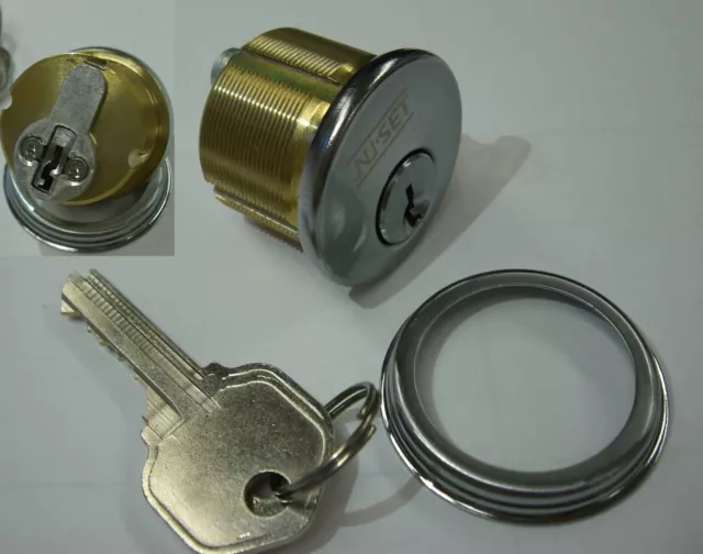 NuSet Mortise 1-inch Keyed Cylinder, Kwikset Keyway, All Keyed Alike