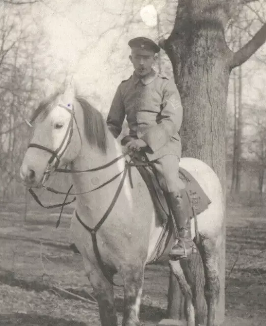 WWI Schutztruppe German Soldier Cavalry Mounted Troop Photo Postcard RPPC