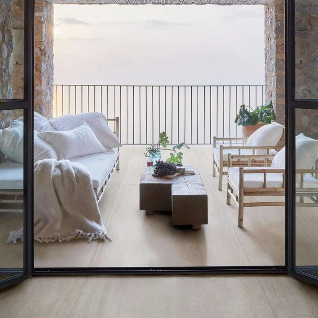 Carrelage Grès Cérame Marazzi Casa39 'Lavagna Bianco Strutturato' 60x60 Cm - Imitation Pierre - Neuf