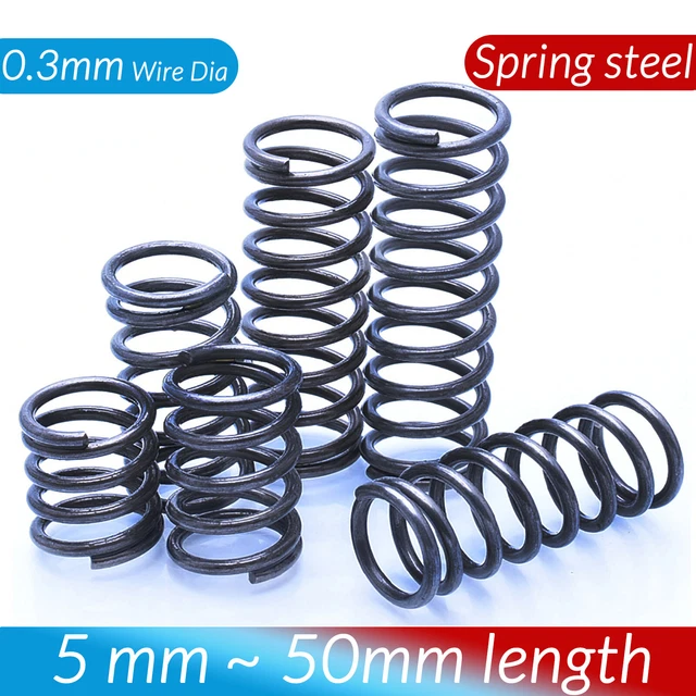 10 Petits Ressorts De Pression En Acier - Diamètres 0.3mm, 0.4mm, 0.5mm - Pour Bricolage