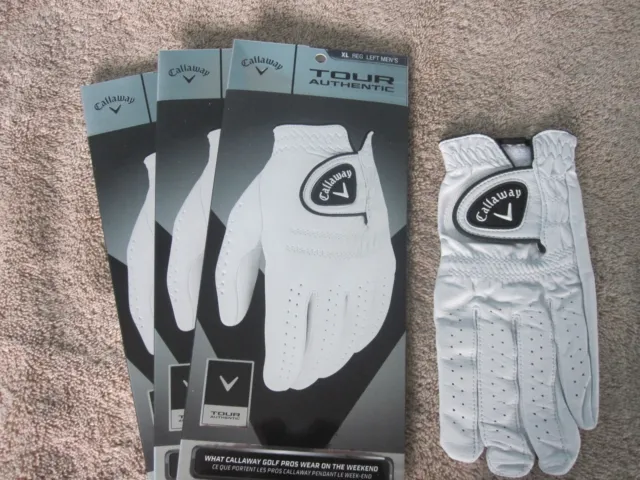 New Callaway Tour Authentic Golf Gloves 3 Size Extra Large Mens Gloves