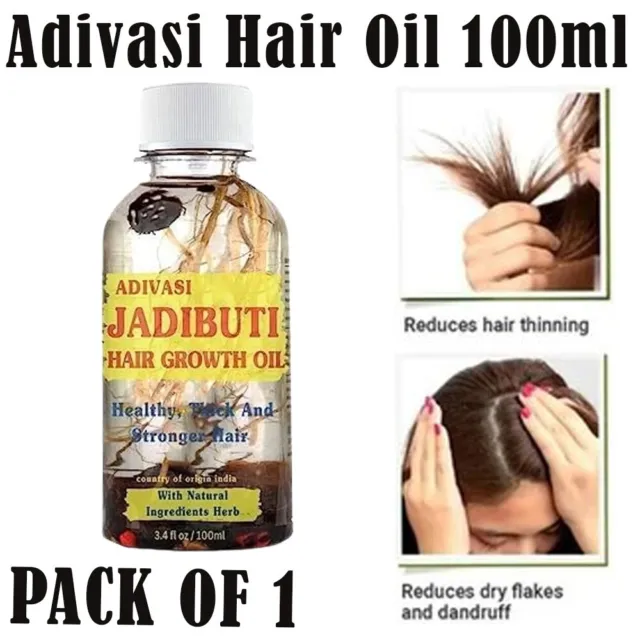 Aceite herbal natural para el cabello Adivasi Bhringraj 100 ml hecho con hierbas ayurvédicas puras +