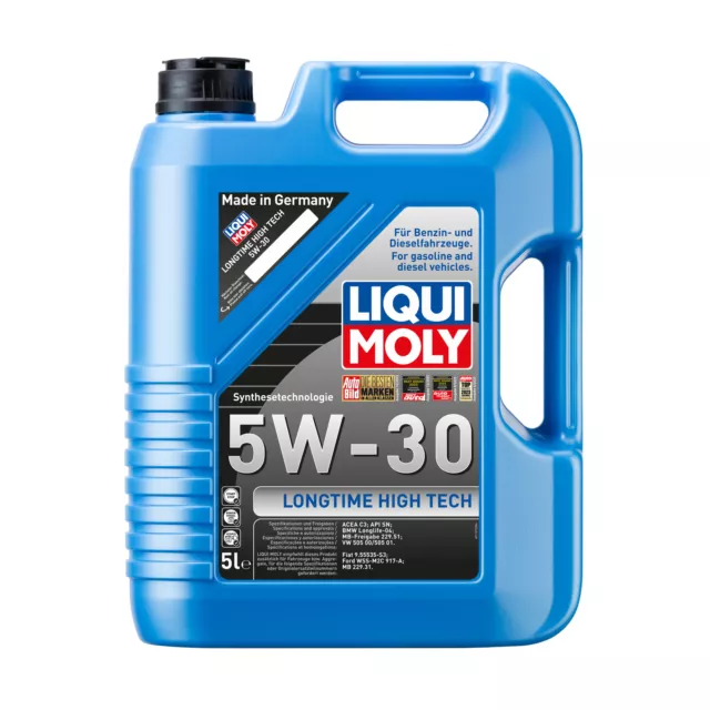 LIQUI MOLY 5W30 5L LONGTIME HIGH TECH Motoröl für ALFA ROMEO AUDI BMW CHEVROLET