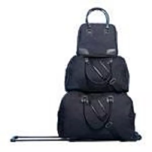 GNBI 3-Piece Carry On Luggage Set(Rolling Duffel, Tote Bag & Toiletry Bag) Black