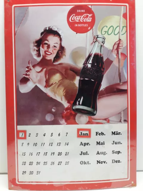 Blechschild CocaCola/Ewiger Kalender/31x21cm/Blechschild/Sammlerstück/CocaCola👌