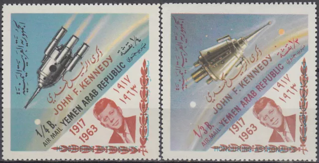 Yemen-AR Astronauts Brown JF Kennedy O/P 1965 MNH-8 Euro