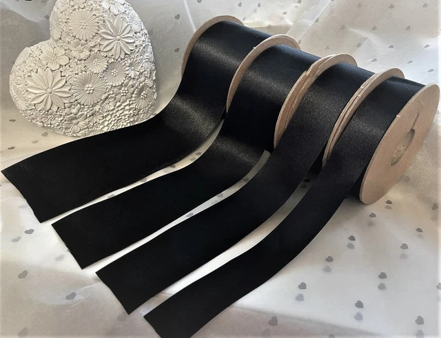 Berisfords NEWLIFE SCHWARZ 10 - ECO Satin zertifiziert GRS recyceltes Band 3 mm - 70 mm
