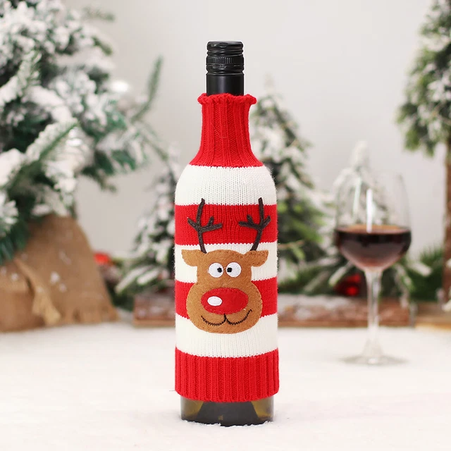 Abrigo de botella de franela de Navidad artículos de cocina champán botella de vino bolsillo