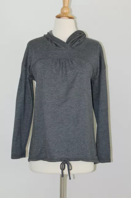 Womens CHAMPION Gray Pullover Hoodie with Drawstring Waist Fleece Sz M