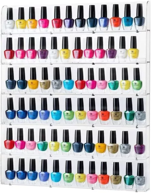 Clear Nail Polish Organizer Rack Holds Up To 102 Bottles