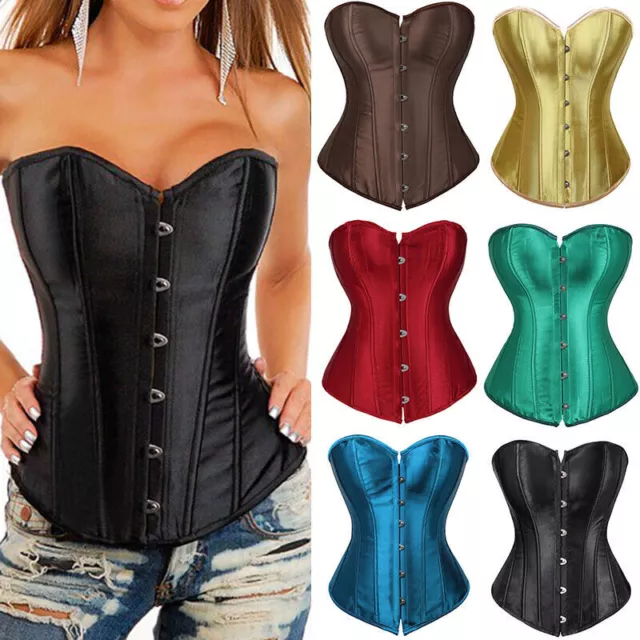 Corsetto con lacci da donna con lacci Bustier Top Overbust Vita Trainer...