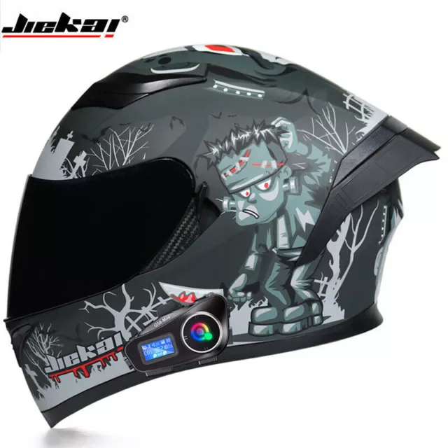 Double Lens Bluetooth Motorcycle Intercom Helmet With Wireless Bluetooth Headset