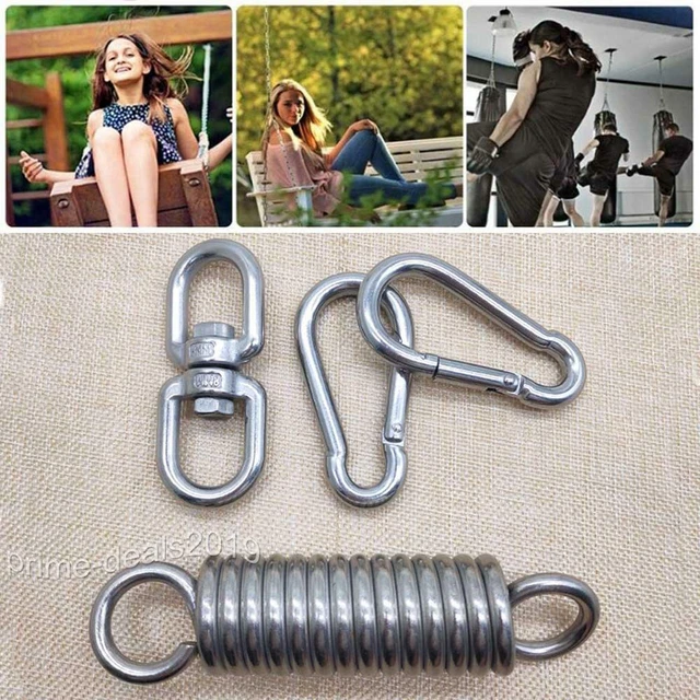 Hängesessel Schwingfeder Stahlfeder Karabinerhaken Drehwirbel Schaukelhaken DE
