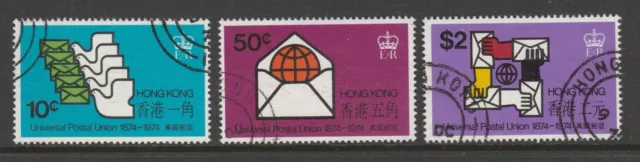 Hong Kong 1974 UPU set SG 308-310 Fine used.