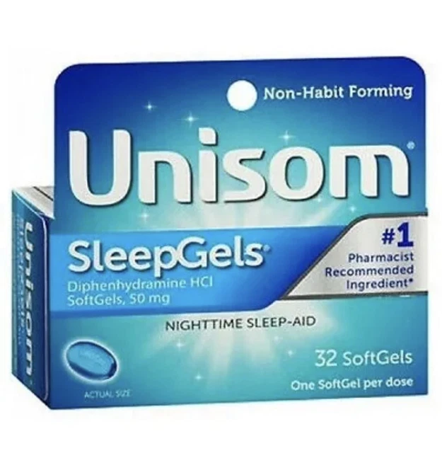 Unisom Sleep Gels Nighttime Sleep-Aid 50 mg 32 cápsulas de gel suave caducidad 08/2024