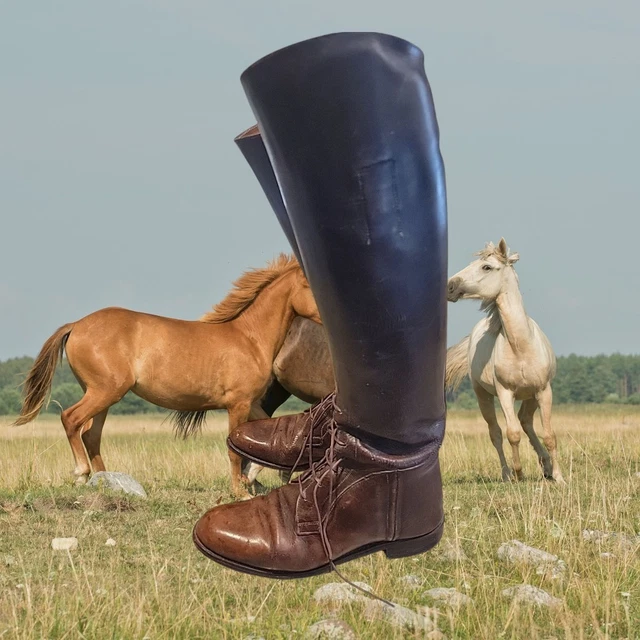 Vtg Marlborough Equestrian Leather Riding Boots Wmns 5.5C/7.5 US Made in England Marlborough english riding - Gem main image 4