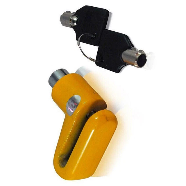 Frein À Disque Serrure Moto Vélo Scooter Moto Clés De Sécurité Jaune Nouveau
