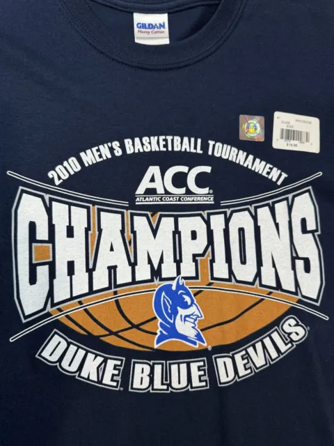 DUKE BLUE DEVILS 2010 ACC Mens Basketball Champions T-Shirt New Size ...