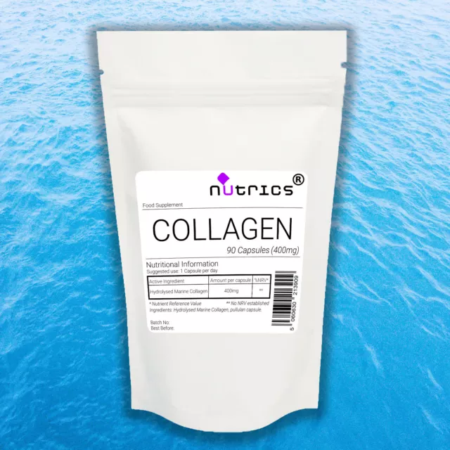 Nutrics® poisson hydrolysé COLLAGÈNE MARINE 60 capsules tissus anti-âge pour la peau