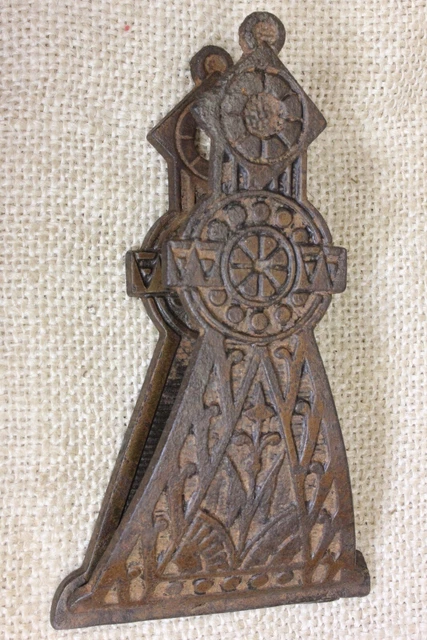 Old Victorian Desk Paper Invoice Clip vintage decorated rustic texture cast iron