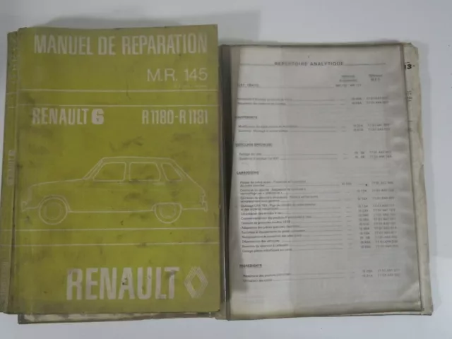Renault R6 Manuel de réparation  MR145 R1180-R1181 1973 2e édition