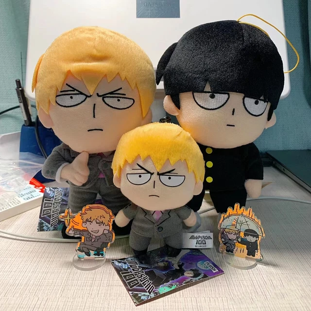 Lzrong Mob Psycho 100 Anime Cojín de Felpa Reigen Arataka Dibujos Animados Cojín para la siesta Anime Cojín de Espalda Decoración del Hogar Regalos para Fans 45 cm