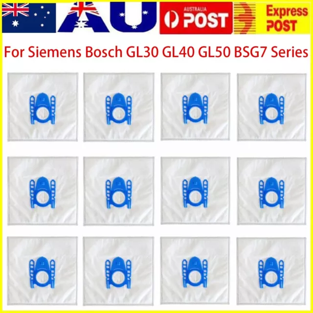 6/12X Vacuum Dust Bags & 6 Filters For Siemens Bosch GL30 GL40 GL50 BSG7 Series