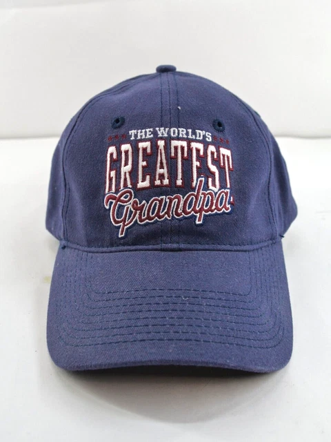 The World's Greatest Grandfather Baseball Cat Lid Hook & Loop Blue