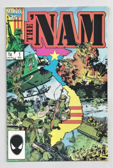 THE 'NAM #1 HI GRADE GEM NM 1986 Marvel Comic white pg VIETNAM WAR M. GOLDEN art